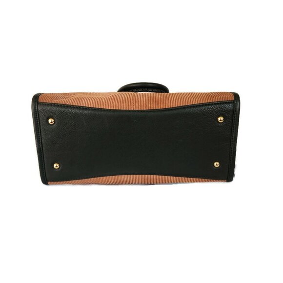 Aimee Kestenberg Stockbridge Brown Corduroy Leather Triple Entry Satchel Bag - Picture 7 of 10